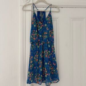 Lush Blue Floral Dress